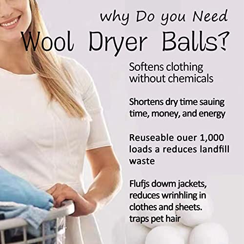 Astp&Fh Wool Dryer Balls 5-Pack 100% Wool Organic Fabric Softener, Safe And Odorless, Free Of Chemicals To Reduce Wrinkles And Static Adsorption, And Shorten Drying Time，Reusable #TOP5