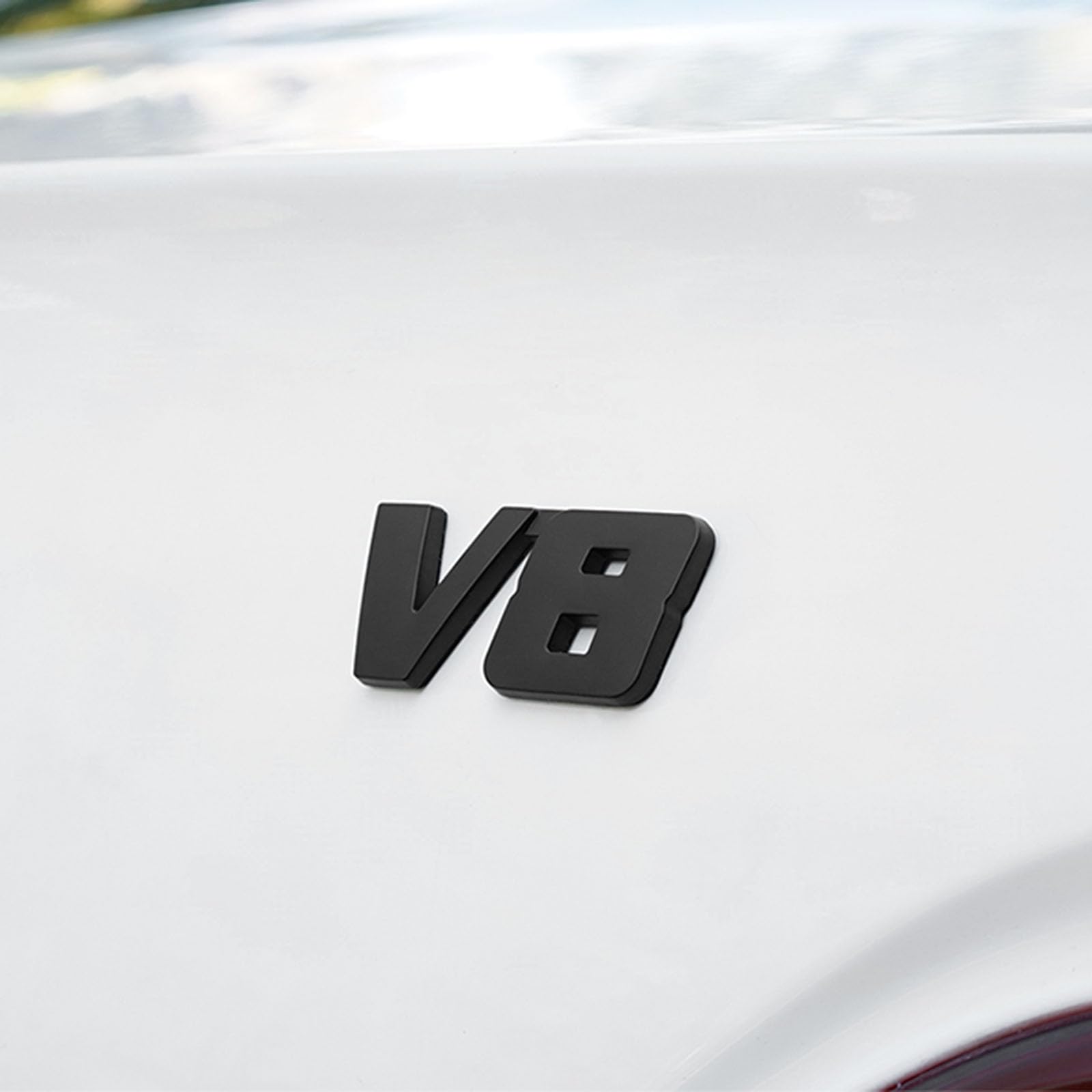 Autocollants 3D Métal V6 / V8 Pour Voiture - Design Chromé - Dimensions 2 X 7,5 Cm - Adhésif Forte Tenue