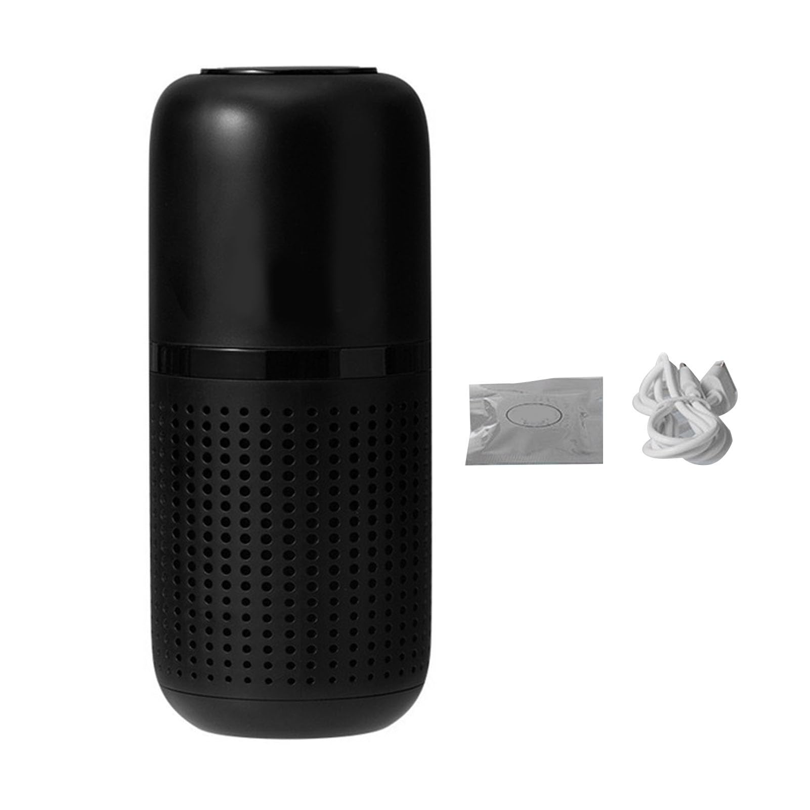Purificador de aire para coche negro con ionizador y filtro de aromaterapia