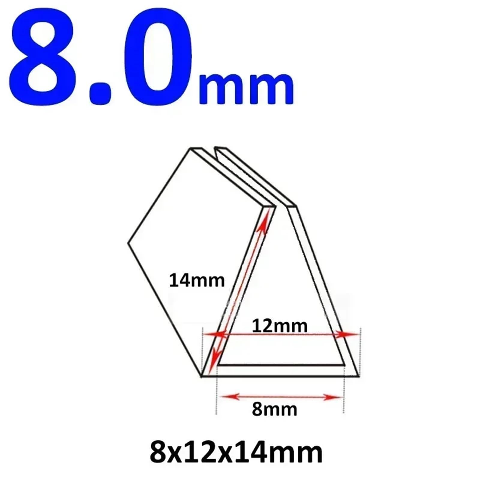 Dichtungsband 1/2/3/4/5M Durchscheinender Weißer Silikonkautschuk-Randstreifen, U-Abschnitt, Dichtung, Kantenschutz, Innenbreite 0,5–10 Mm(8x12x14mm,5.0 meters)
