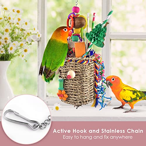 Katumo Bird Foraging Toys, Seagrass Basket Bird Toy With Array Of Chewable Parrot Toys For Small Medium Parrot Birds #TOP3
