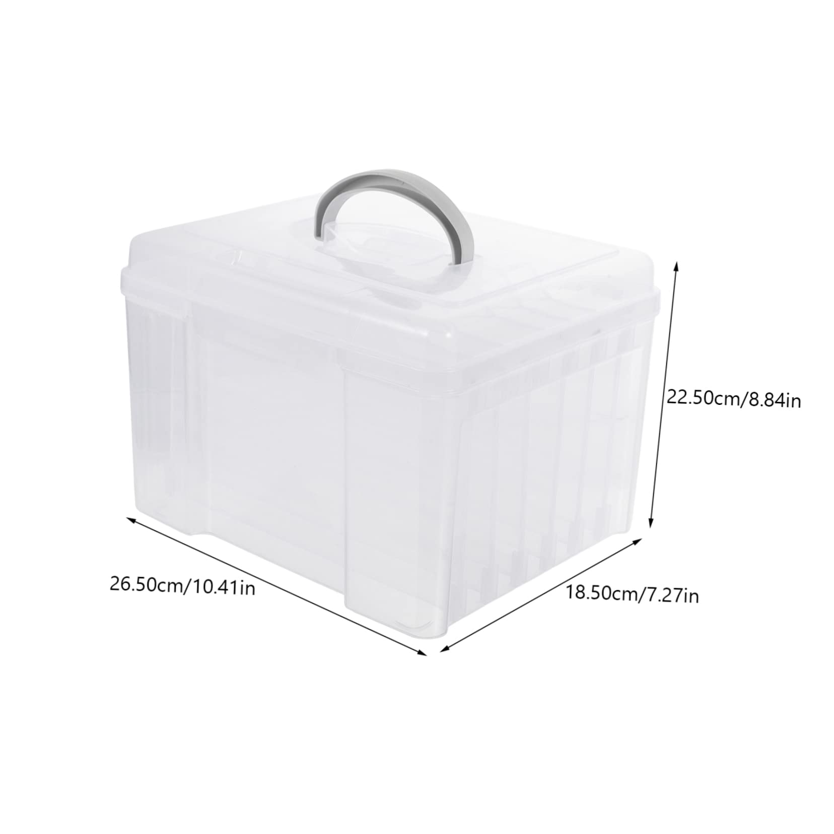 KONTONTY Box Photo Organizer Craft Storage Containers Stationery Storage Embellishment Keeper Office Photo Keeper Scrapbook Organization Sticker Storage Photos Picture Case Plastic