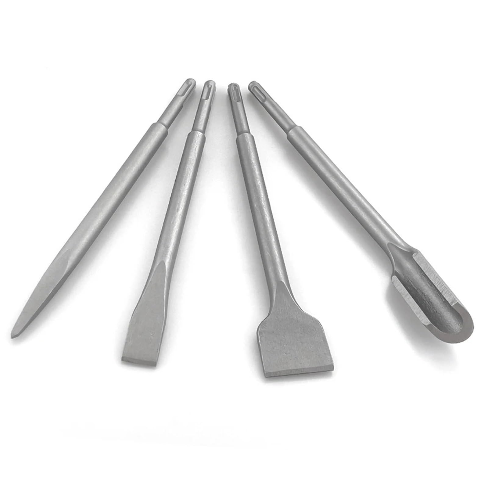 Scalpello Muratore Set di 4 scalpelli con Gambo, Punta da Trapano a Martello, scanalatura a Punta, scalpello Piatto, Utensili for muratura, for Cemento, Mattoni, Muro, Roccia