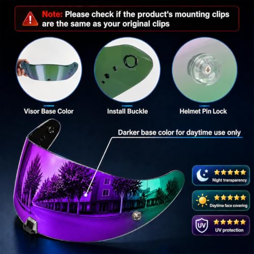Image of PSLER Helmet Visor for T520 ST1400 R1 - T520 ST1400 R1 Face Shield Helmet Visor Helmet Accessories,Purple