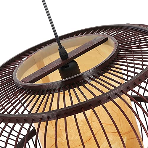 Iluminación colgante de bambú estilo sudeste asiático y candelabro de ratán 5