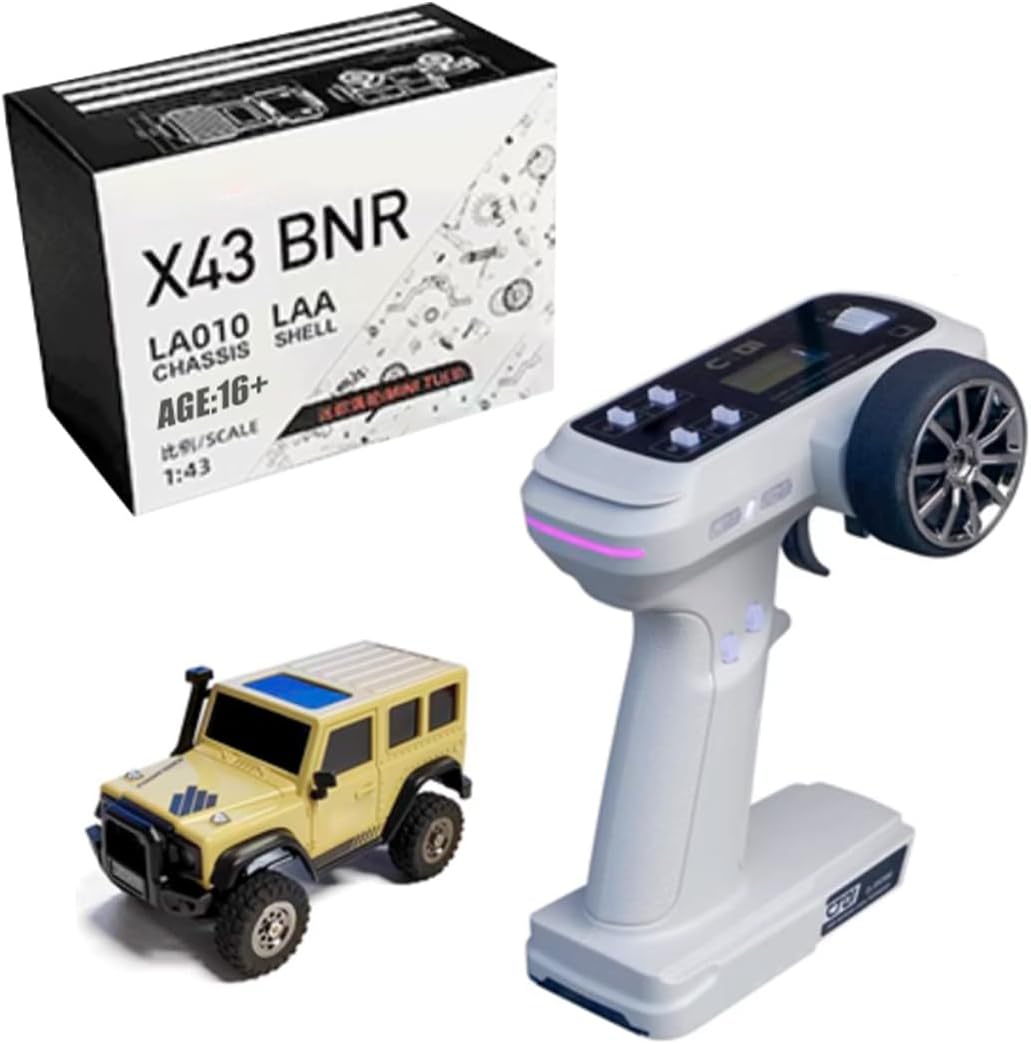 LDARC X43 RC Mini Crawler, 1:43 Scale 2.4G Proportional Control All-Terrain Vehicle, Indoor/Outdoor Adventure for Adult and Teens, Collector & Enthusiast Gift (RTR Version/Desert Yellow)