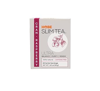 Hobe Labs Cran-Raspberry Tea - Natural Herbal Infusion for Body Balance and Refreshment - Caffeine-Free 24 Tea Bags