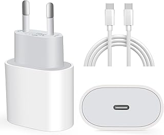 Fonte entrada tipo-c e cabo usb-c 1 metro 20w carregador turbo de