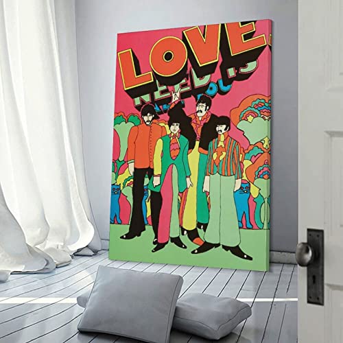 JABURU Poster décoratif sur toile pour chambre à coucher Motif groupe Beatles 50 x 75 cm - Les Beatles, Paul McCartney, John Lennon, RIngo Starr, George Harrison JABURU Poster décoratif sur toile pour chambre à coucher Motif groupe Beatles 50 x 75 cm – Image 4