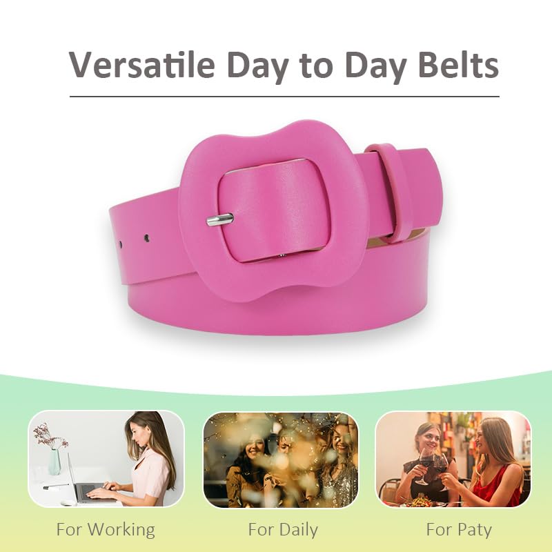 YALLNASL Chunky Thick Belt for Jeans Pants Retro Leather Belts for Women Girls Trendy Cowgirl Belt Y2k Belts Vintage Outfits4