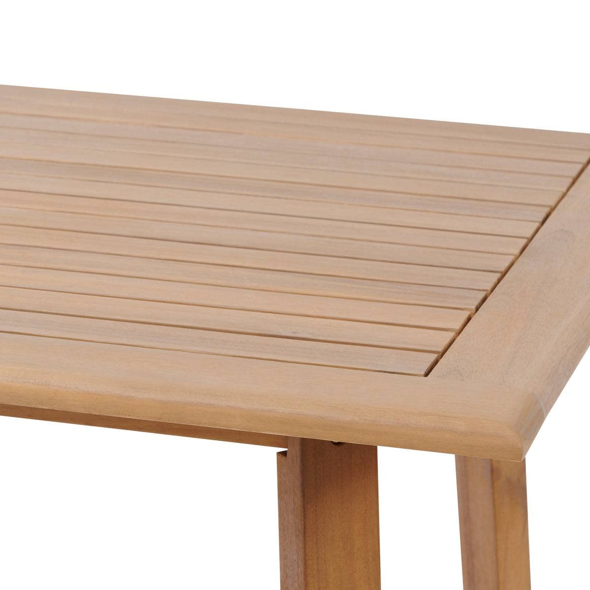 Hespéride - Mesa Alta de jardín Tiwi Beige - 4 plazas - Acacia - Mobiliario de Exterior para terraza, balcón y Patio