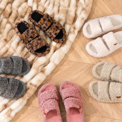  Womens Fuzzy Open-toe Slippers - image 3
