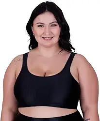 Top Fitness Plus Size 3D Cropped de Academia Alça Larga Sustentação Nicole