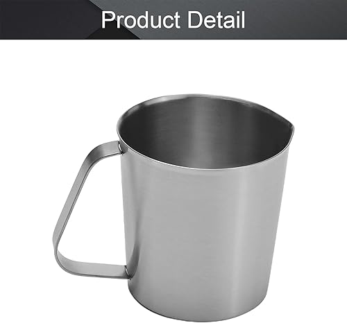 Miniatura 4 de Othmro 1 taza medidora de acero inoxidable de 23.7 fl oz, 24 onzas, 2 escalas de medición, incluyendo escala ML, escala de onzas, vaso graduado de