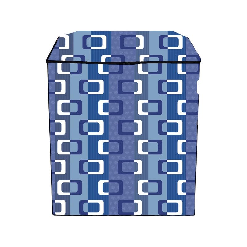 Image of PVC Semi Automatic Washing Machine Cover Suitable For Samsung, Lg, Whirlpool 9kg, 9.5kg, 10kg, 10.5kg, 11kg & 11.5kg | Waterproof & Dustproof Cover, Blue Check.
