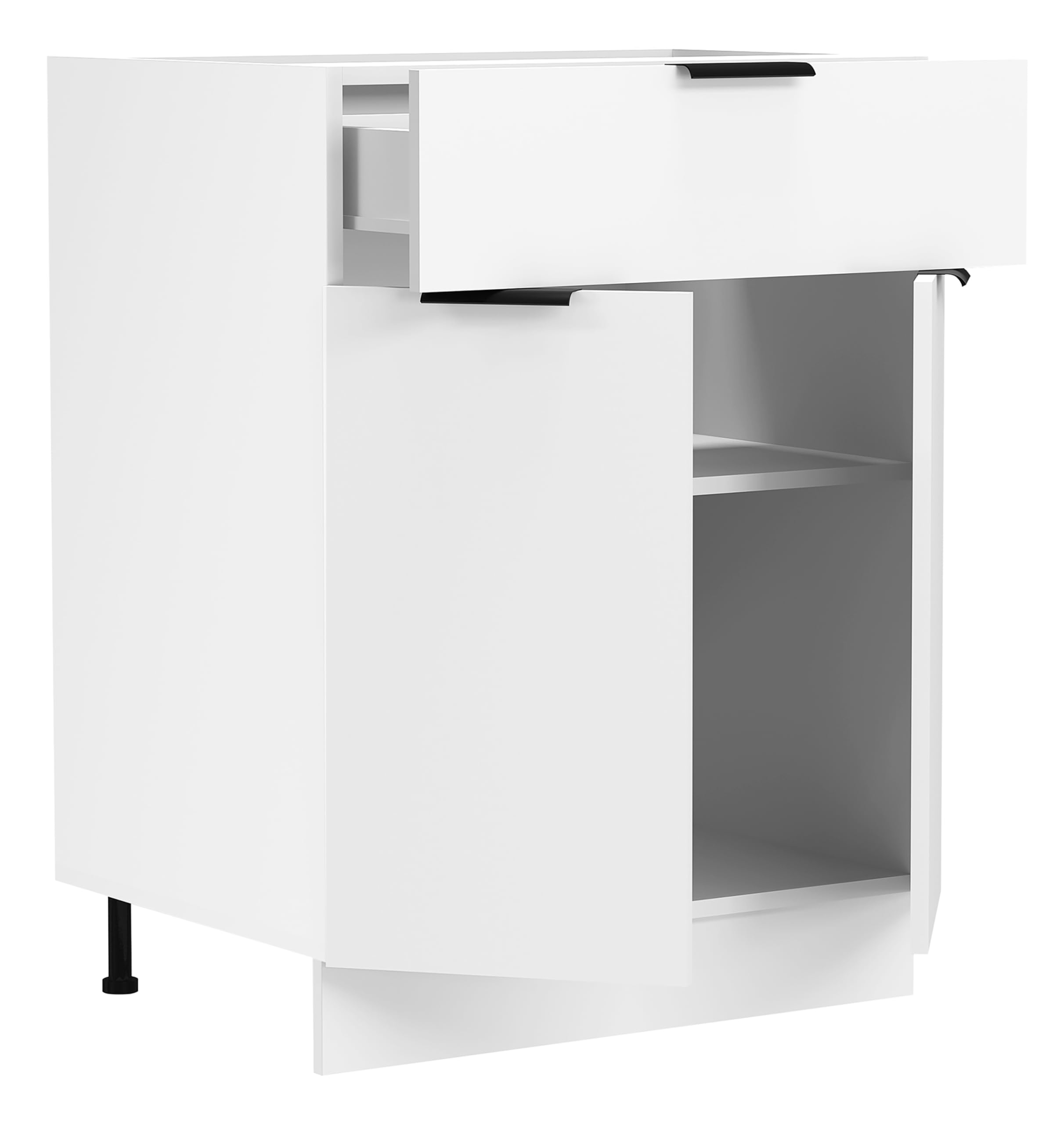 VCM Armoire de Cuisine Largeur 60 cm Tiroir Meuble Bas Cuisine Fasola Blanc