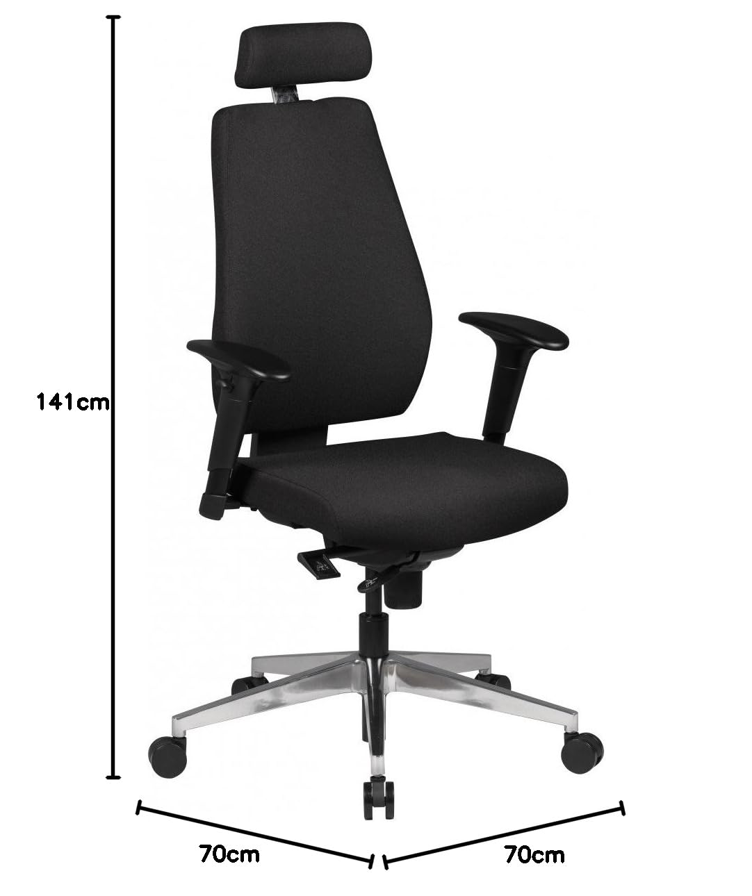 AMSTYLE Bürostuhl SPM1.279 Schreibtischstuhl Stoff Schwarz 