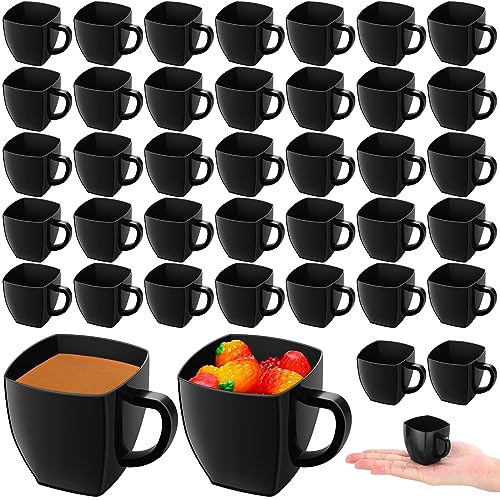 Amyhill Black Disposable Coffee Cups 100pk with Handles