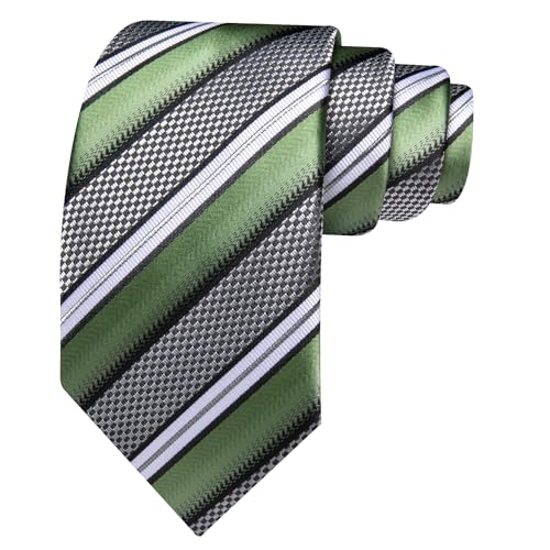 Image of Barry.Wang Mens Tie Set Plaid Check Neckties Formal Business Wedding Luxury Pocket Square Cufflinks