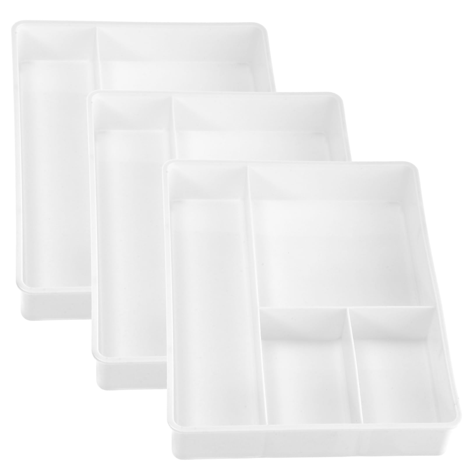 Gadpiparty 5 Set Vassoio Portaoggetti Diviso Ufficio Cassetto Portaoggetti Nero Organizzatore Multi Vano Organizer Per Il Trucco Del Compartimento Vassoio Per Scrivania Pp Bianca 3 Pezzi * 5