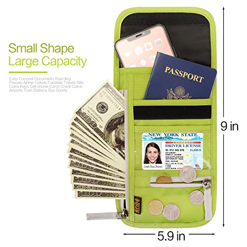 Image of Neck Wallet Lightweight RFID Blocking Waterproof Travel Pouch Passport Wallets for Women Men
