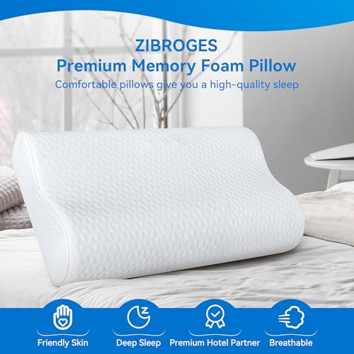 Cervical Neck Pillow King Size - Sandwich Dynamic Memory Foam Pillows for Sleeping, Adjustable Contour Ergonomic Orthopedic Cooling for Side, Back & Stomach Sleepers Soft, White