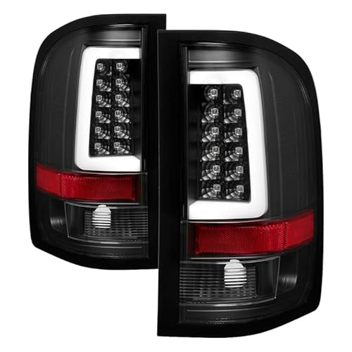 Spyder Auto Spyder 5084088 Chevy Silverado 07-13 (Does Not Fit 2010 Model With Dual Reverse Socket 921 Bulb) Version 3 Light Bar Led Tail Lights - Black #TOP2