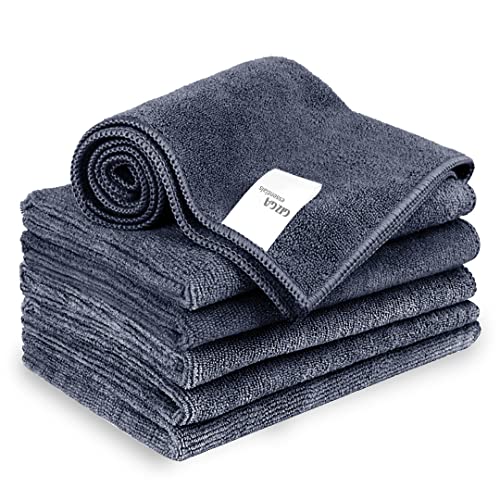 Image of Gizga Essentials Microfiber Cloth, 340 GSM, High Absorbent Automotive Microfibre Towels for Car Bike Cleaning Polishing Washing, Multipurpose Cloth for Laptop, Mobile Screen, Kitchen Cloth, 5 Unit