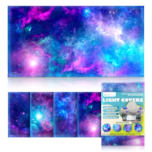 Image of Magnetic Fluorescent Light Covers for Ceiling Lights - Astronomy Cover for Fluorescent & LED Fixture - Must Haves for Teacher Supplies - Classroom, Home, Office Decor - Shield Overhead Lighting