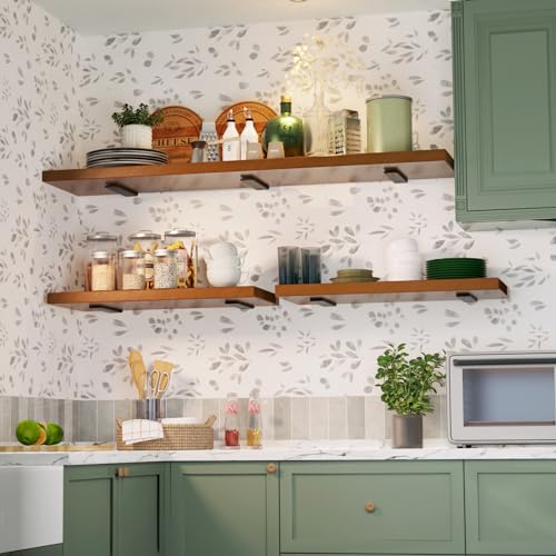 Image of WELDUN 6 Pack Floating Shelf Brackets 8 Inch, Heavy Duty Metal L Brackets for Shelves Support Wall Hanging