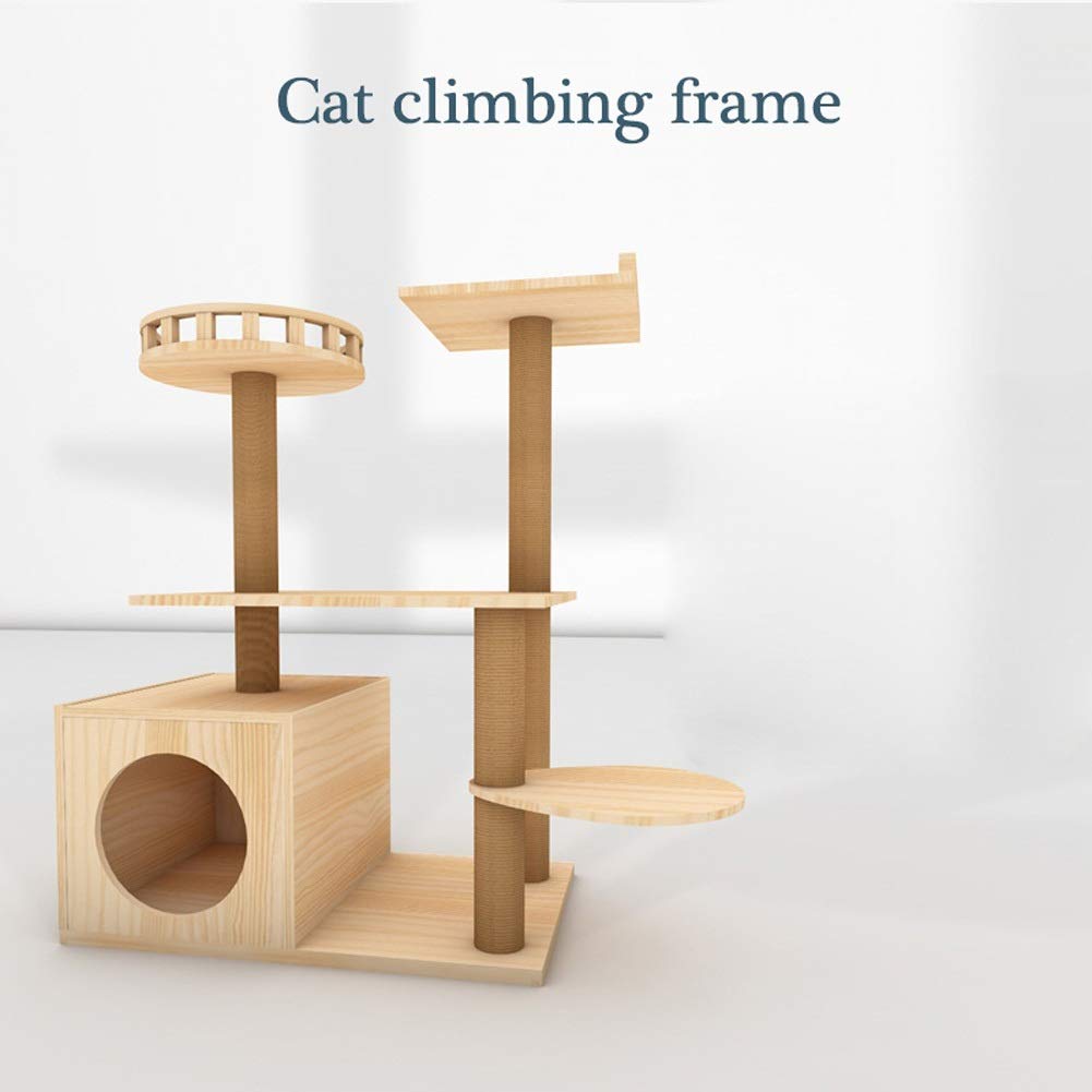 Wood Cat Clim e Wielowarstwowa platforma do skakania dla kotów Dom dla zwierząt Wygodne centrum aktywności dla kotów 0926
