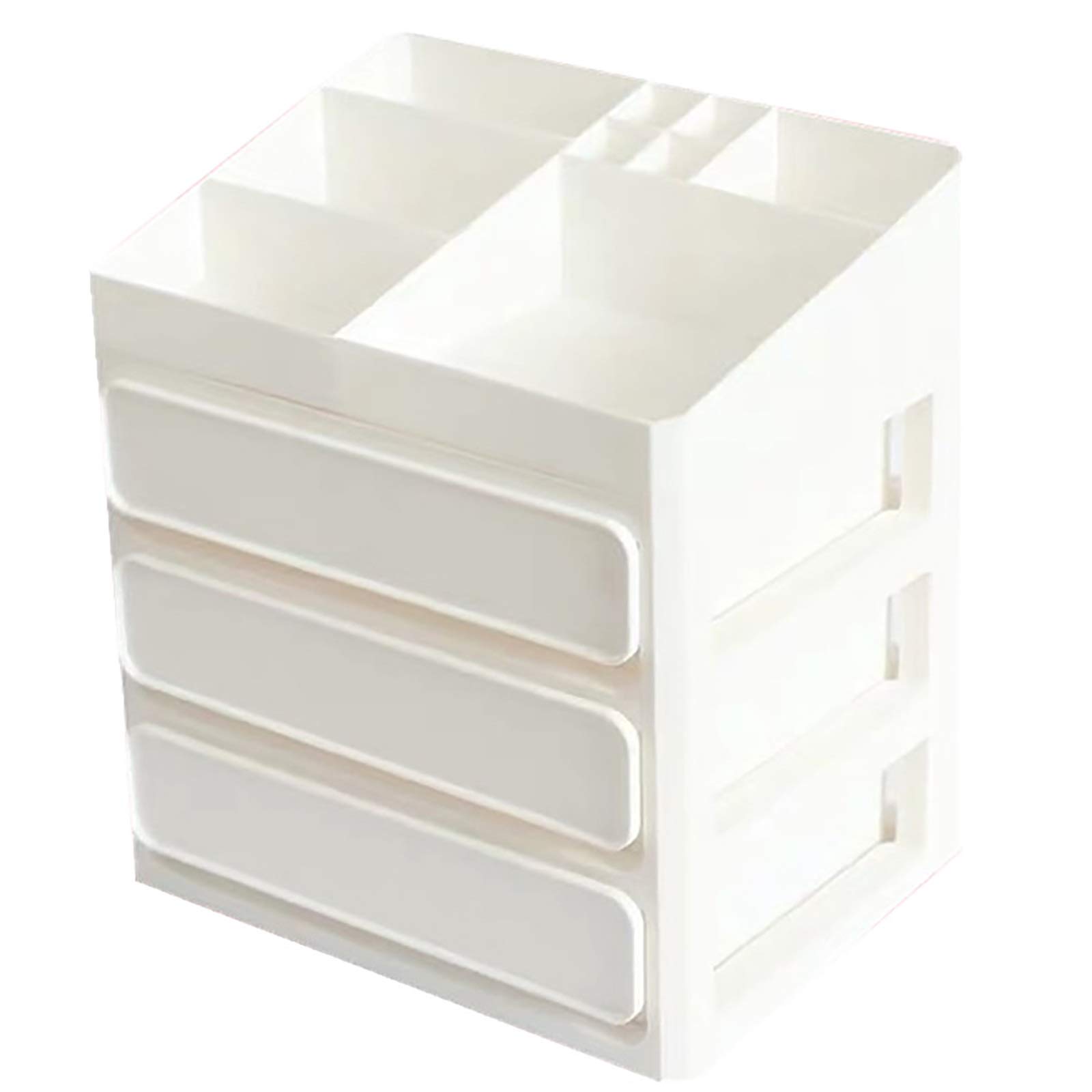 Caja de Almacenamiento de Cosméticos Los Estudiantes de Escritorio organizan bastidores y Cajas cajones Almacenamiento cosméticos para Tocador y Baño(Blanco)