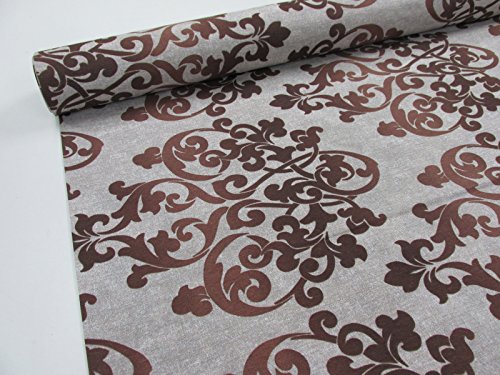 Confección Saymi Metraje Tejido loneta Estampada Ref. Damasco Grand Marrón, con Ancho 2,80 MTS. (2,45x2,80m)
