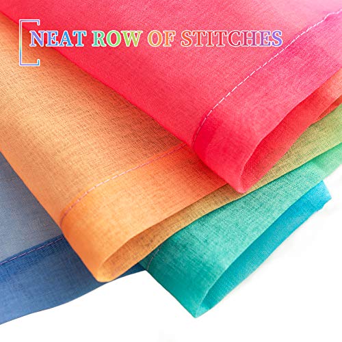 Anjee Rainbow Sheer Curtains 84 Inches Long Ombre Colorful Faux Linen Texture 2 Panels Rod Pocket Semi Sheer Gauze Voile Drapes For Kids Bedroom Playrooms Nursery Patio, 52 X 84 Inches #TOP5