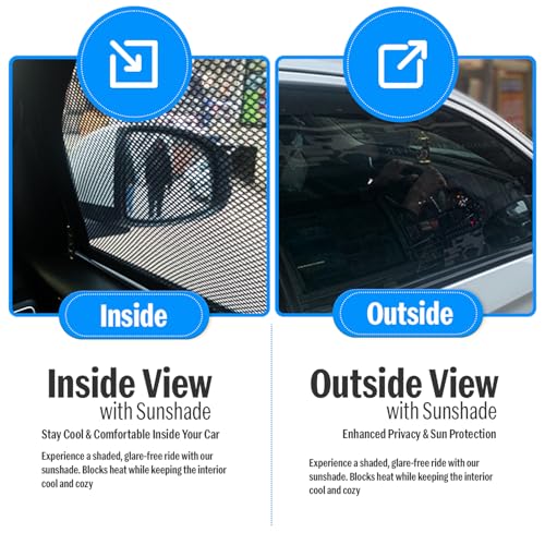 Image of Autofact Magnetic Car Sunshades Compatible with Maruti Alto K10 Old (2014 to 2022) (Set of 4) - Easy Installation, UV Protection, Keeps Car Cool (Front 2 with Zippers, Rear 2 Without Zippers)