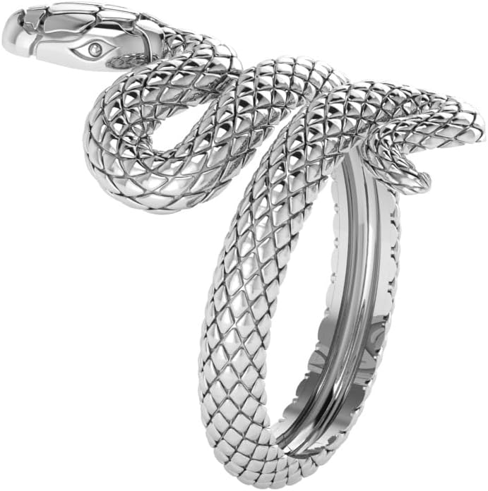 Luxury Gold Snake Ring, Textured Metallic Serpent Design, Statement Jewelry Piece, Coiled Snake Shape