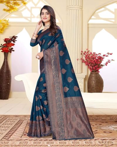 Image of Yashika Women Banarasi Kanjivaram Silk Saree Set with Blouse |saree for Women | Saree | New Sari