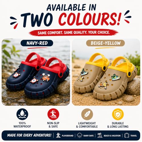 Image of TRASE Kids Clogs for Boys & Girls | Lightweight Anti-Skid Slip-On Footwear with Backstrap | Soft Comfortable Breathable Clogs for Indoor Outdoor Use