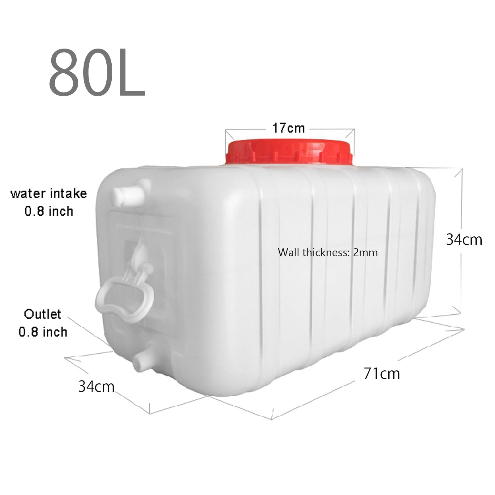 Cubo Agua Doméstico Duradero para Almacenar Agua Fácil Y Contenedores Agua Plástico Portátiles Depósito Agua para Acampar Al Aire Libre RV Esenciales Auto-conducción