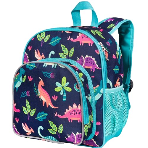Image of Wildkin 12 Inch Toddler Backpack for Kids, Dino Pals | Ages 3-7, insulated front pocket - coordinates with matching Wildkin nap mats and water bottles