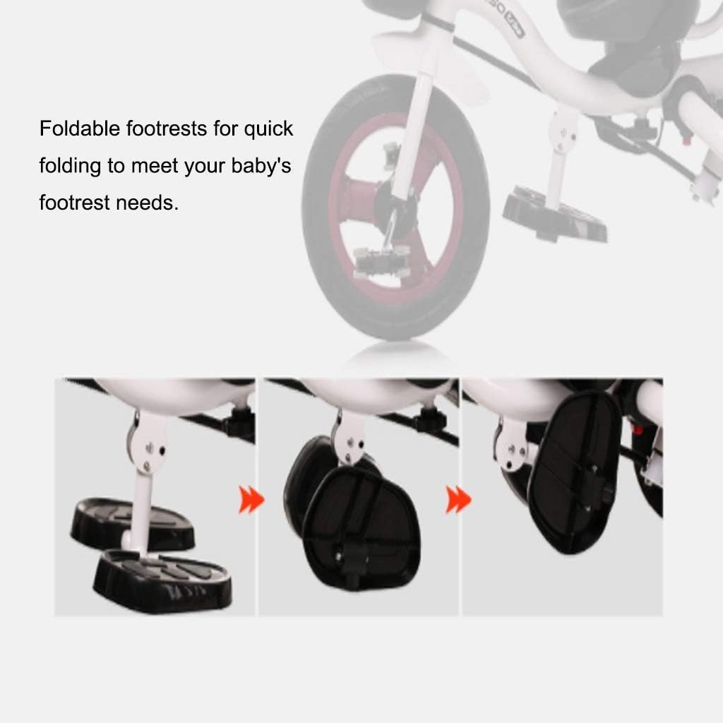 Three-Wheeled Trike, Double Brake Multi-Function Children's Tricycle, Two-Way Rotating seat, Baby Outdoor Tricycle, Two Colors, 107x78x(57-61) cm