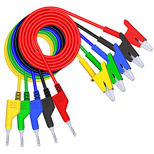 4mm Stackable Banana Plug to Crocodile Alligator Clip Test Leads Probe Cable Wire
