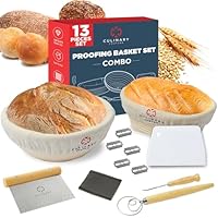Set of 2 Culinary Couture Banneton Proofing Basket Sourdough Starter Kit only .49: eDeal Info