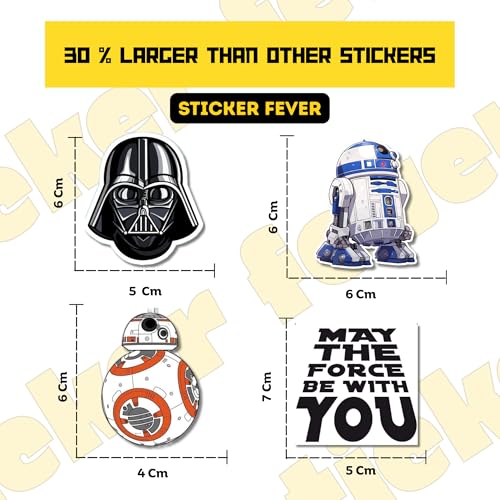 Image of Pack of 15 Cute Stickers for Laptops /Mobiles /Guitar /Journal etc. (Star Wars)