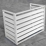 Rejilla de protección de aire acondicionado para exteriores, con marco de cubierta para exteriores, color blanco, 100 cm, ideal para jardines y patios
