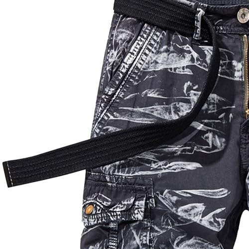 Short cargo camouflage homme gris taille 54 multi-poches décontracté - 2