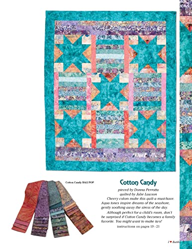 I Love Batiks: 9 Colorful Quilt Designs with Bali Pops 2 1/2" Fabric Strips (Design Originals) How-To Quilting Instructions to Use Up Your Yardage, Strips, and Scraps - Image 3