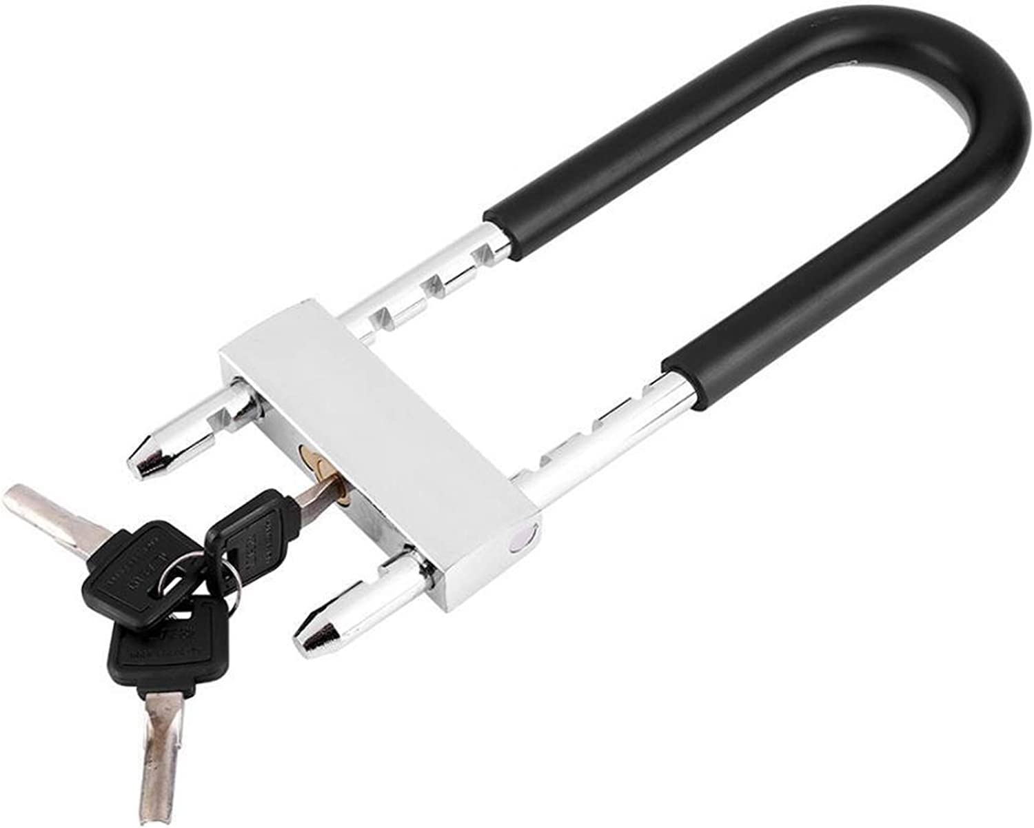 Lucchetto a U per Bici, Resistente, a Forma di U, per Porta in Vetro, per Bici, Moto, antifurto, con 3 Chiavi, in Acciaio ad Alta Resistenza, di Sicurezza