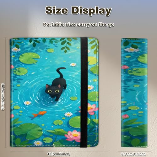 Image of Photo Album 4x6 120 Photos with Strong Elastic Band, Pond Cat Garden | Large Capacity Premium Leather Picture Album, Portable Wallet Albums Photo Book for Family Anniversaries Wedding Baby