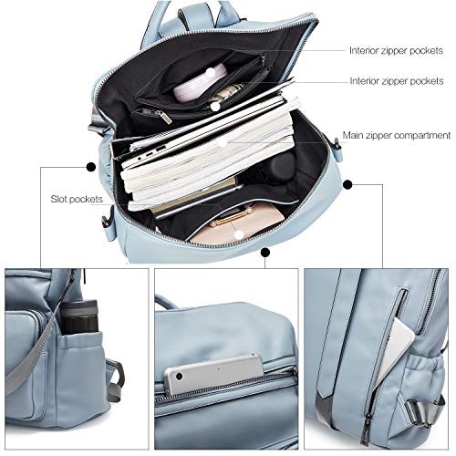 Image of Backpack Purse For Women Fashion Leather Designer Travel Large Ladies Shoulder Bags with Tassel Blue